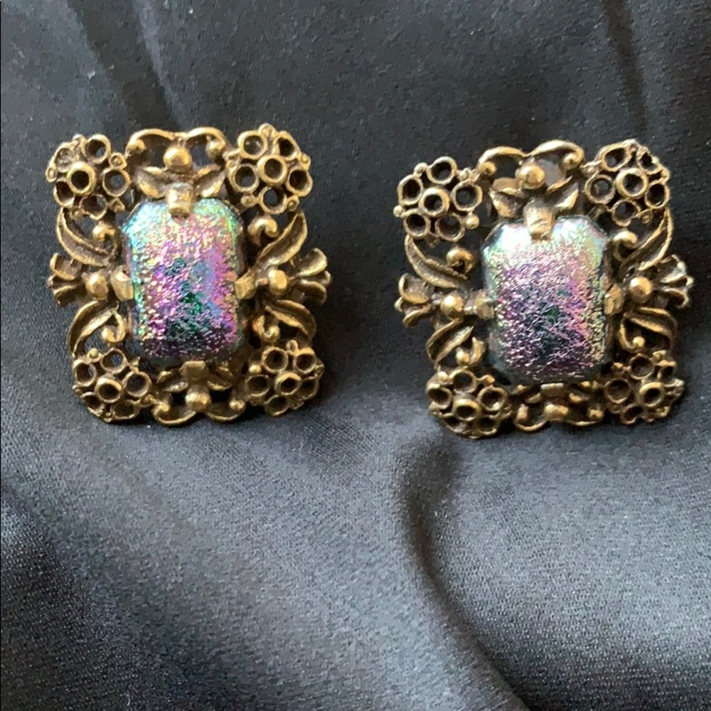 Vintage Judy Lee square earrings
